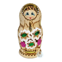 Woodburn Russian Dolls- Pink & Green Floral 17cm (Set Of 5) image