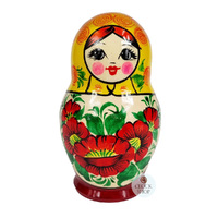 Kirov Russian Dolls- Yellow Scarf & Red Dress 15cm (Set Of 7) image