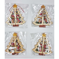 11cm Wooden 3D Tree Hanging Decoration- Assorted Designs image