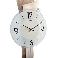 70cm Silver & Grey Pendulum Wall Clock With Round Dial By AMS image