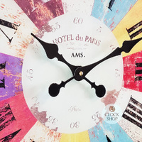 50cm Hotel Du Paris Round Glass Wall Clock By AMS image
