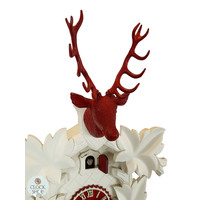 5 Leaf & Deer White & Red 8 Day Mechanical Carved Cuckoo Clock 38cm By HÖNES image