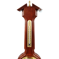 55cm Cherry Traditional Weather Station With Barometer Thermometer & Hygrometer By FISCHER image