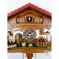 Beer House Battery Chalet Cuckoo Clock 26cm With Alphorn By TRENKLE image