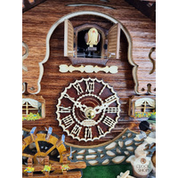 Wood Chopper & Water Wheel Battery Chalet Cuckoo Clock 30cm By TRENKLE image