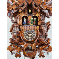 Before The Hunt Battery Carved Cuckoo Clock With Dancers 44cm By TRENKLE image