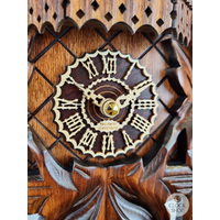 5 Leaf & Bird Battery Carved Cuckoo Clock With Dancers 35cm By TRENKLE image