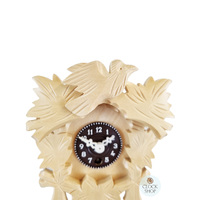 5 Leaf & Bird Mechanical Carved Clock Natural 14cm By TRENKLE image