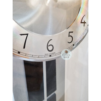 84cm Black & Silver Pendulum Wall Clock With Slate Inlay By AMS image