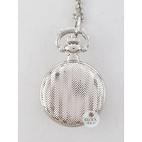 23mm Rhodium Womens Pendant Watch With Zig Zag Pattern By CLASSIQUE (Roman) image