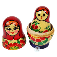 Kirov Russian Dolls- Red Scarf & Purple Dress 10cm (Set Of 5) image