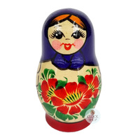 Kirov Russian Dolls- Purple Scarf & Red Dress 10cm (Set Of 5) image