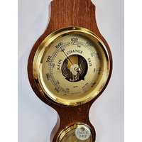 71cm Walnut Traditional Weather Station With Barometer Thermometer & Hygrometer By FISCHER image