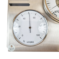 31cm Silver Outdoor Weather Station With Barometer Thermometer & Hygrometer By FISCHER  image