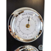 51cm Black Weather Station With Barometer Thermometer Hygrometer & Tide Clock By FISCHER image