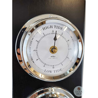 51cm Black Weather Station With Barometer, Thermometer, Hygrometer & Tide Clock By FISCHER image