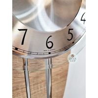 54cm Beech & Silver Oblong Pendulum Wall Clock By AMS image