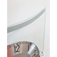 55cm Silver Curved Glass Pendulum Wall Clock By AMS  image