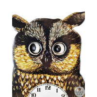 Dark Brown Owl Battery Clock With Moving Eyes 15cm By ENGSTLER image