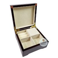 Wooden Musical Jewellery Box- The Artist's Garden at Vétheuil By Monet (What A Wonderful World) image