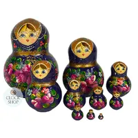Floral Russian Dolls-Purple 14cm (Set Of 10) image