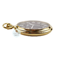 48mm Gold Unisex Pocket Watch With Open Dial By CLASSIQUE (Black Arabic) image