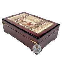 Wooden Musical Jewellery Box - Rêverie By Alphonse Mucha (Liszt- Liebestraum) image
