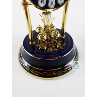 23cm Royal Blue & Gold Porcelain Anniversary Clock With Westminster Chime & Decorative Dial By HALLER image