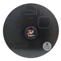 40cm Black Glass Silent Wall Clock By AMS image