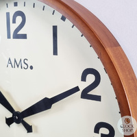 40cm Wood Grain Retro Round Wall Clock By AMS image