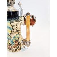 Dragon Beer Stein With Pewter Dragon On Lid 0.75L By KING image