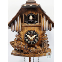 Horse & Logger Battery Chalet Cuckoo Clock 21cm By ENGSTLER image