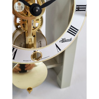 18cm Grey Mechanical Skeleton Table Clock By HERMLE image