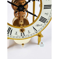 24cm Brass Mechanical Skeleton Table Clock With Bell Strike By HERMLE image