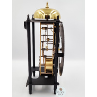 24cm Black & Brass Mechanical Skeleton Table Clock With Bell Strike By HERMLE image