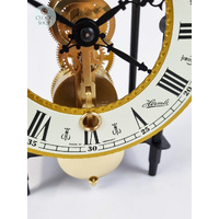 24cm Black & Brass Mechanical Skeleton Table Clock With Bell Strike By HERMLE  image