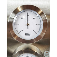 38cm Silver Outdoor Weather Station With Thermometer, Barometer & Hygrometer By FISCHER  image