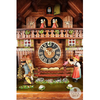 Clock Maker's Workshop 8 Day Mechanical Chalet Cuckoo Clock With Dancers 55cm By HÖNES image