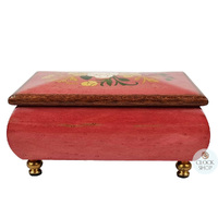 Rose Wooden Musical Jewellery Box With Floral Inlay- Large (Tchaikovsky- Waltz Of The Flowers) image