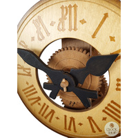 18th Century Antique Replica Mechanical Wooden Gear Clock 19cm By HÖNES image