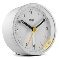 7.5cm White Analogue Alarm Clock By BRAUN image