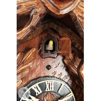 Hunting Scene With Boar Head 8 Day Mechanical Carved Cuckoo Clock 51cm By GERHARD SCHMIEDER image