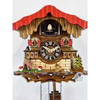 Rabbit & Trees Battery Chalet Cuckoo Clock 20cm By ENGSTLER image