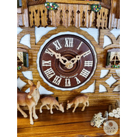 Jumping Deer 8 Day Mechanical Chalet Cuckoo Clock With Dancers 34cm By SCHWER image
