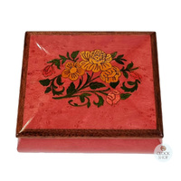 Rose Wooden Music Box With Floral Inlay- Small (Tchaikovsky- Waltz Of The Flowers) image