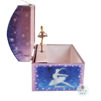 Blue & Purple Ballerina Musical Jewellery Chest With Dancing Ballerinas (Tchaikovsky- Swan Lake) image