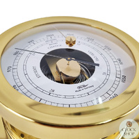 16.5cm Polished Brass Barometer By FISCHER image