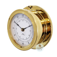16.5cm Polished Brass Nautical Quartz Clock By FISCHER image