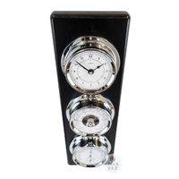 51cm Black Weather Station With Barometer, Thermometer, Hygrometer & Quartz Clock By FISCHER image