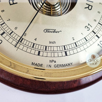 24cm Mahogany Round Barometer By FISCHER image